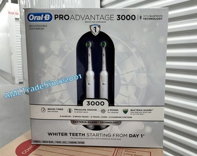 [2 Pack] Oral B PROAdvantage 3000 Toothbrush 3 Brush Heads 2 Cases 2 Chargers