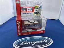 NEW Auto World 1966 Chevrolet Nova White  Black "Hot Rod Cover" Slot Car H.O.