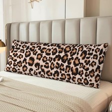 Body Pillow Cover Leopard Long Pillow Case with Zipper Decorative Cheetah Print