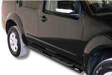 Schwellerrohre oval mit Tritt SCHWARZ für NISSAN Pathfinder R51 2011> V2A Ø76mm 