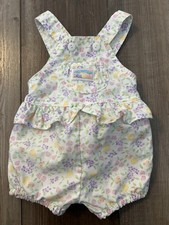 Vintage Rare Oshkosh B Gosh All Over Fruit Print Overalls Size 3/6 Months
