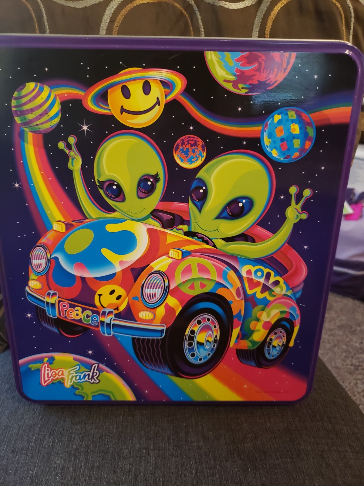 Vintage Lisa Frank Alien Large Collector Tin Zoomer Zorbit + EXTRAS ...