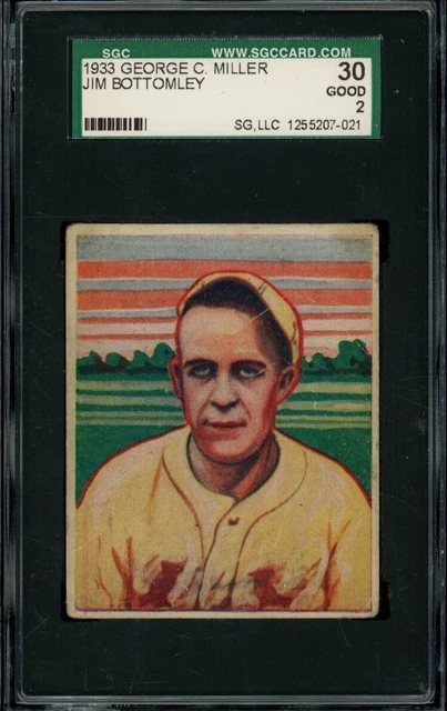 1933 George C. Miller Jim Bottomley SGC 2 GD ANSEHEN!
