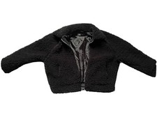 Cappotto orsacchiotto nero con cerniera con tasche taglia XS inverno caldo autunno