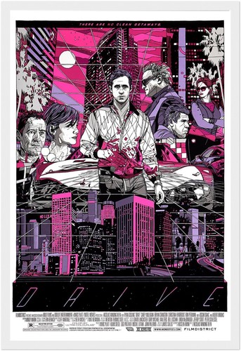 Drive 2011 Framed Poster, Tyler Stout Neo-Noir Art, Synthwave Crime Film - Picture 7 of 42