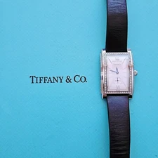 Tiffany & Co. Grand Diamond Rectangular Dial Quartz Movement Men Women Watch