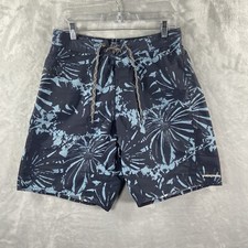 Patagonia Board Shorts men's 32 Blue Floral Abstract 9" Inseam Nylon Swim Trunks