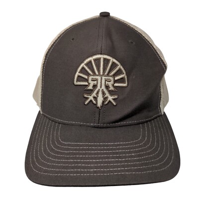Richardson Snapback Trucker Hat Brown One Size Adjustable Embroidered Mesh Back