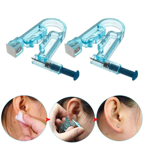 2Pcs Piercing Gun Disposable Sterile Ear Nose Piercing Kits Ear Rings Studs Tool image 3