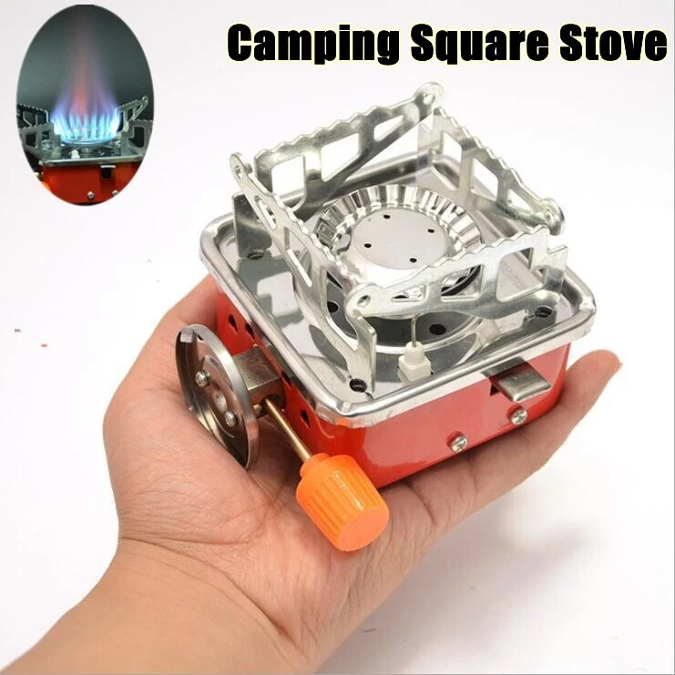 Outdoor Portable Small Square Stove Picnic Hiking Camping Gas Pot Stove  Supplies | eBay