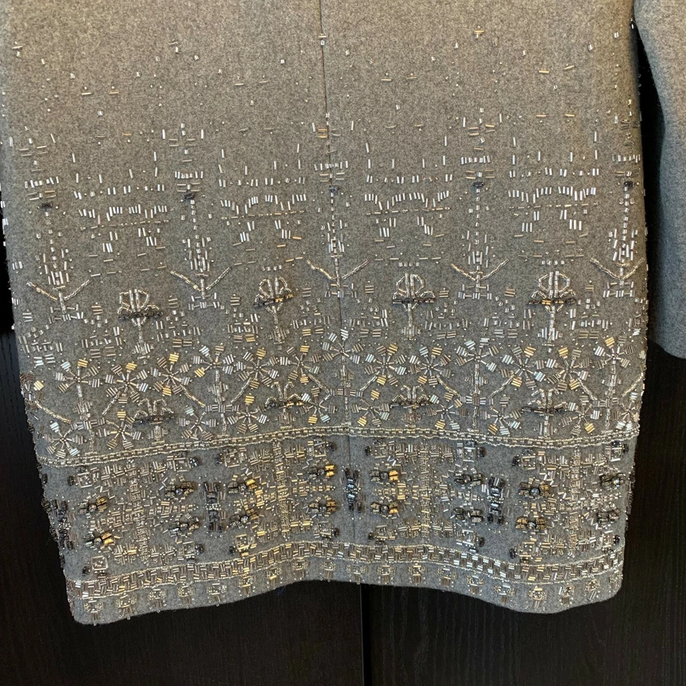 WOMEN Collection Cocoon Coat Embellished Italian Wool melton US 4 UK 8 - Image 4 of 4