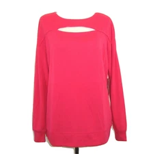 NWT BOLD Elements Womens Pink Cutout Long Sleeve Sweater Sweatshirt Size M