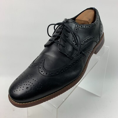 Rockport Union Street Boots Mens 11 Black Leather Wingtip Brogue Lace Up s-l400.jpg main image 2