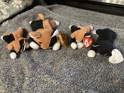 Bundle 4: CHIP Calico Cat Ty Beanie Baby (many errors) and 3 McDonalds Teenies