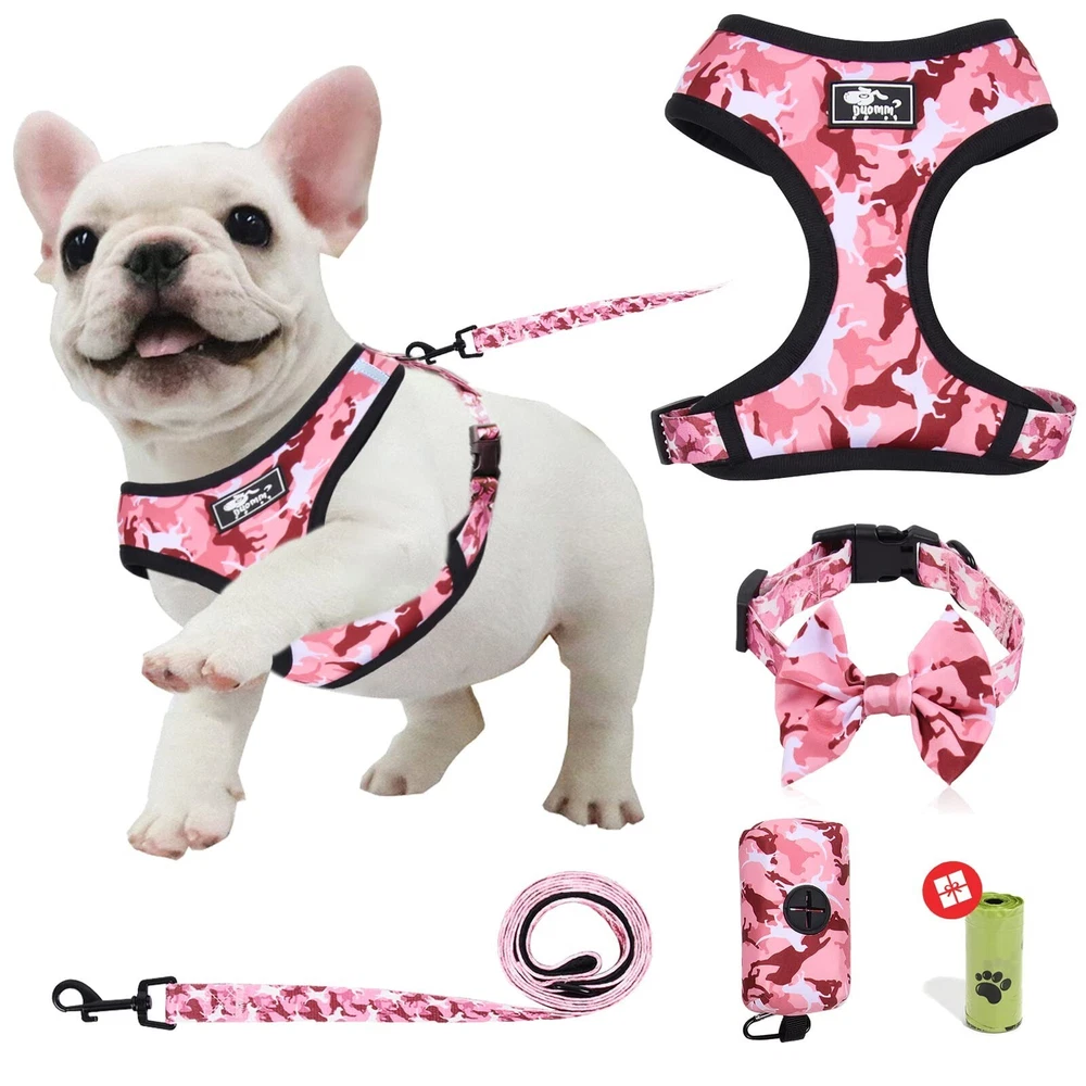 Dog Harness and Leash Set for Small Dogs, Adjustable Reflective No Pull Dog V...