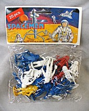 Vintage Bag of Space Man Figures New Old Stock Original Package
