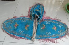 Chinese Old Hand Embroidery flower Silk Shawl