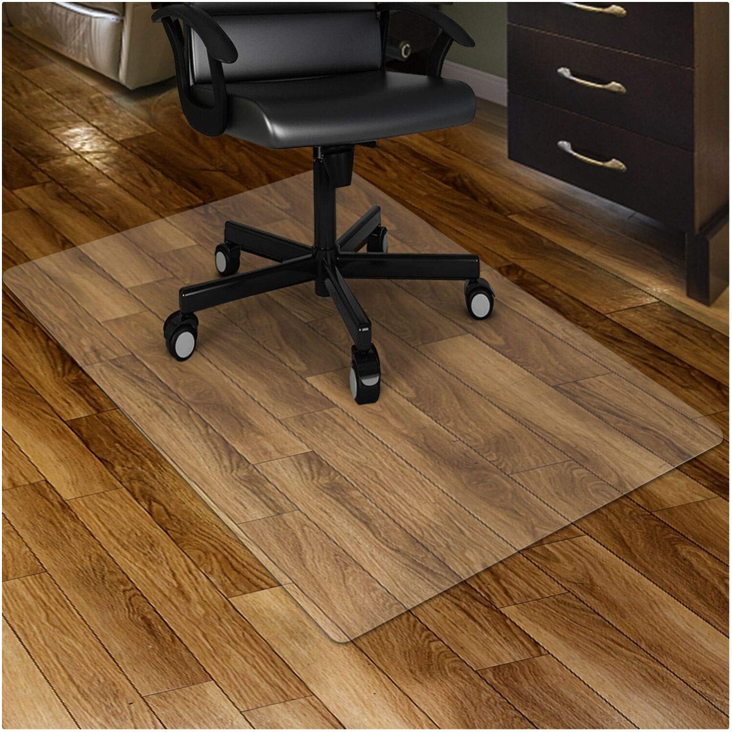 Ergonomische PVC Stuhlmatte 90x120cm für harte Böden - Transparente Fußmatte