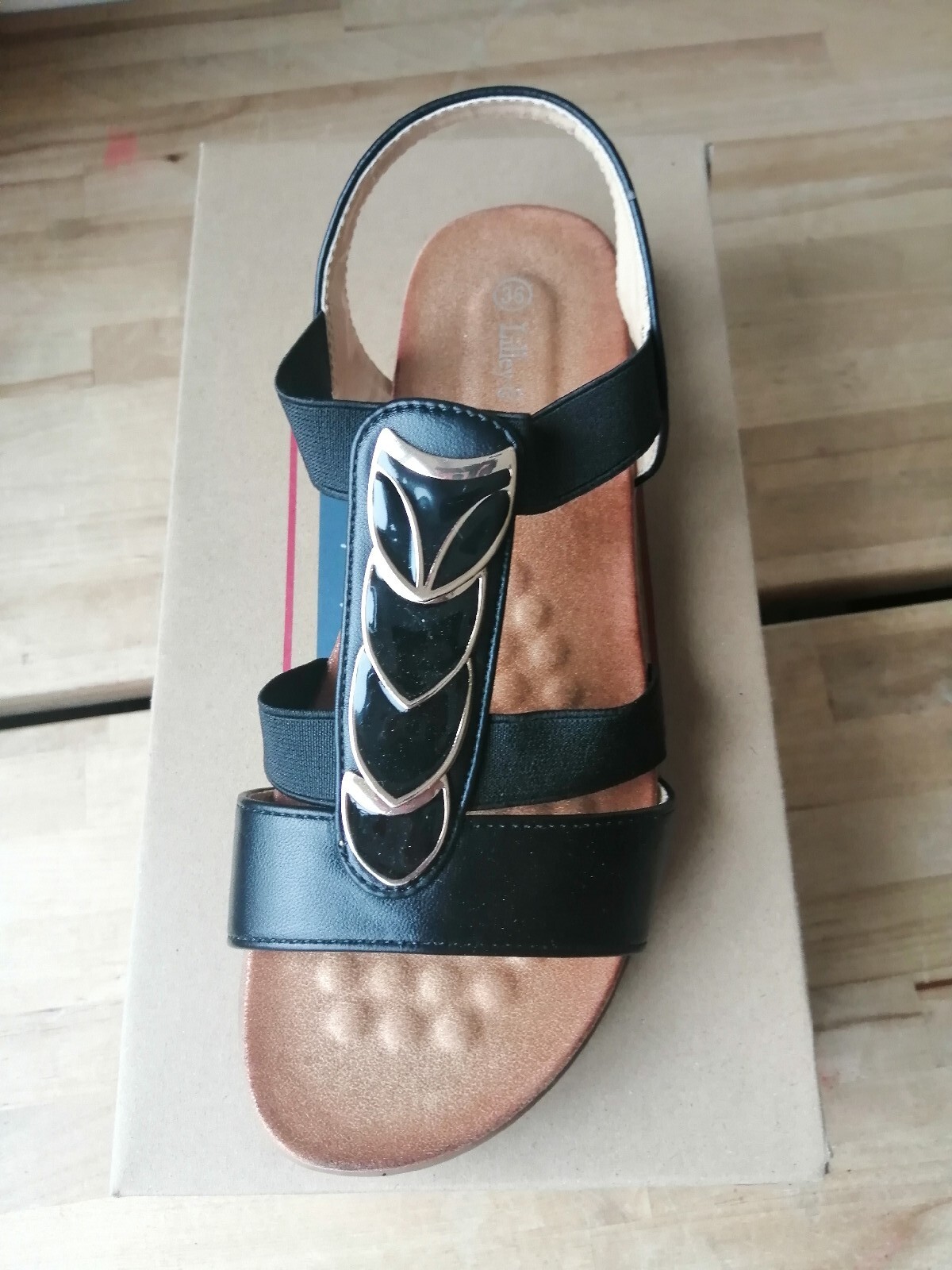 APL Sandalo nero donna Lilley & Skinner Tahiti taglia 3 5 sandalo sinistro SOLO NUOVO prezzo al pubblico £30