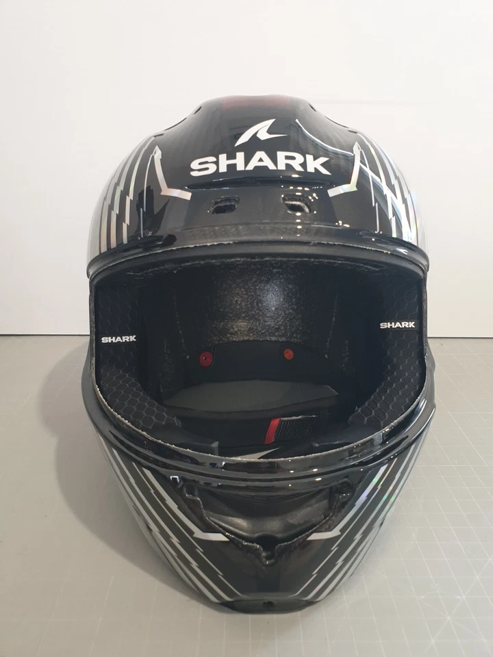 SHARK Aeron Edgy Carbon Motorradhelm (Rot/Weiß/Schwarz) M - Bild 4 von 4