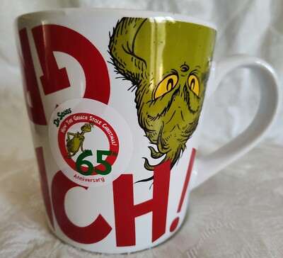 Dr. Seuss The Grinch Who Stole Christmas Coffee Mug Cup 65th Ann. Rare New