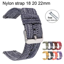 Nylon Watch Strap 20mm 22mm 18mm Replacement Watch Band Canvas Weave Wrist Belt