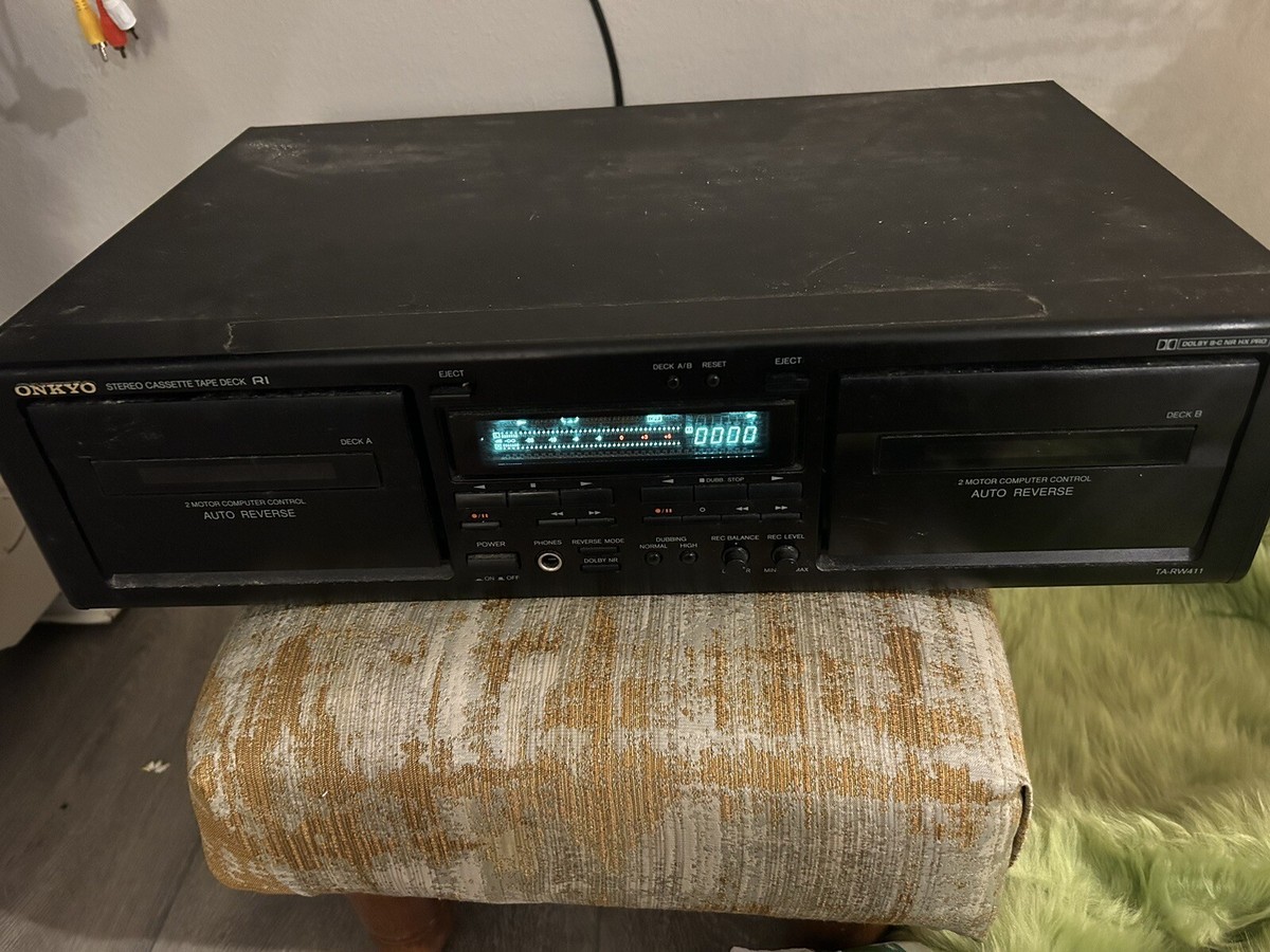 Onkyo TA-RW411 Dual Deck Stereo Cassette TapePlayer/Recorder AS IS