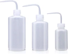 3 Pack Squirt Squeeze Bottle 150/250/500ml Narrow Mouth LDPE Clear Lab Safety