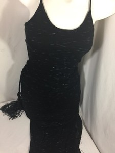 black dress with white lines