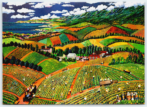 Greeting Card Guy Buffet Painting "Harvesting Pineapple" Cameron Collection 5X7