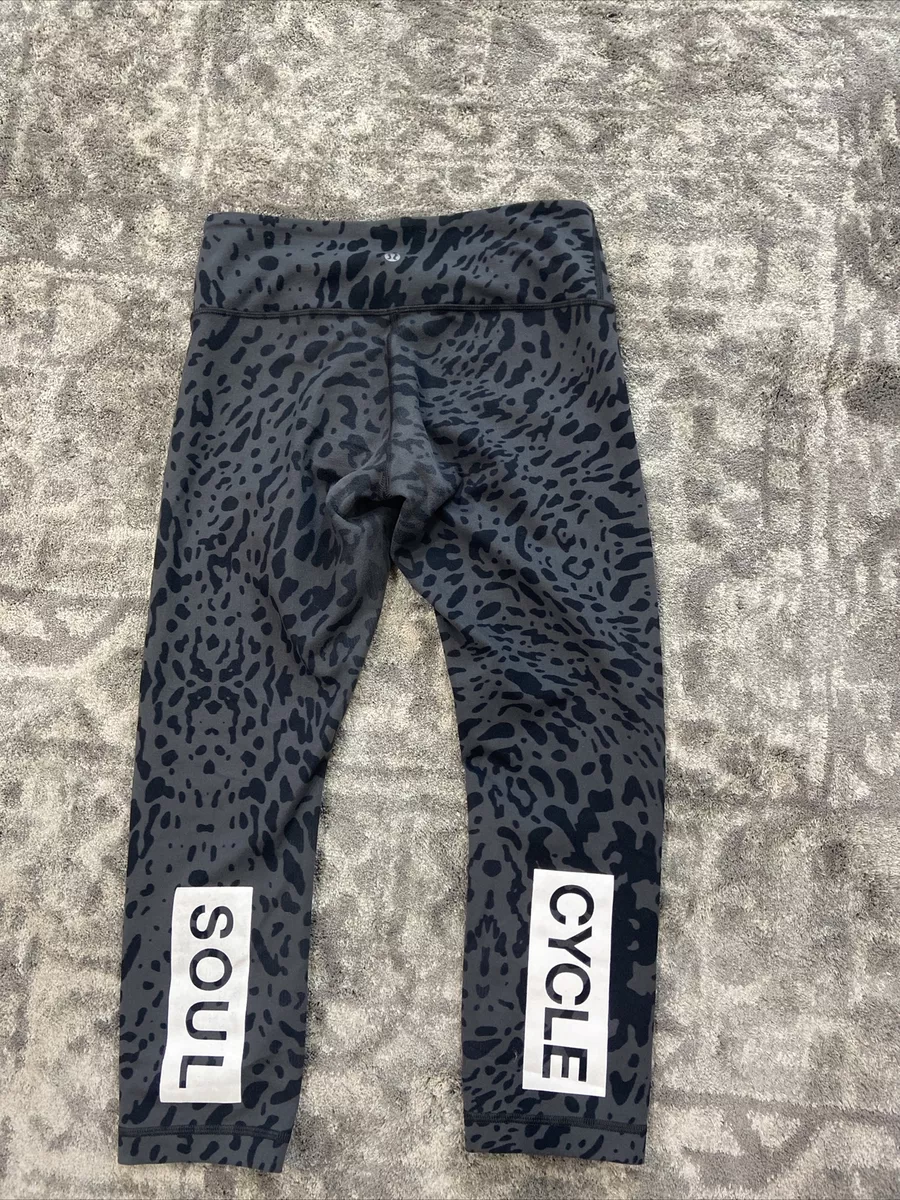 Lululemon Gray / Black Leopard Cheetah Animal Print Leggings Sz 6 #5