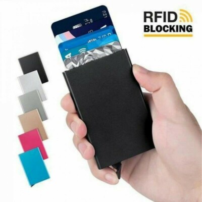 PORTA CARTE DI CREDITO BANCOMAT RFID SLIM ALLUMINIO portafoglio