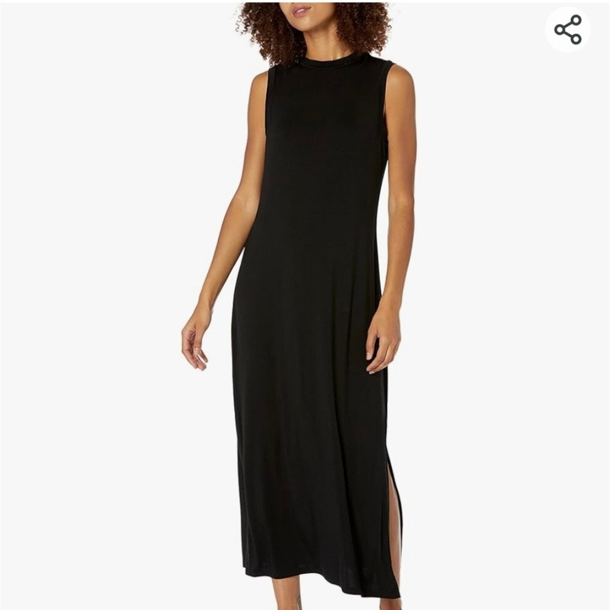 black jersey dress knee length Daily Ritual Mock Neck with Slit Cognac socks