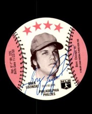 Greg Luzinski Signed 1976 Orbaker's Disc Philadelphia Phillies Autograph