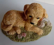 Golden Labrador Retriever Dog Ceramic Figure 4.5" X 3" X 3" Vintage No Label  MF