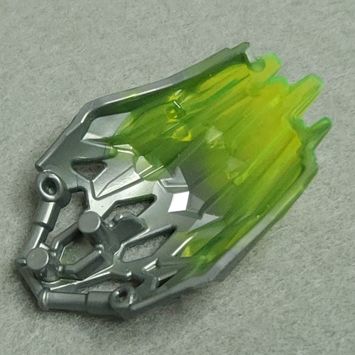 LEGO Bionicle 24166pb04 Flat Silver Crystal Armor Trans Bright Green Pattern - Picture 5 of 5