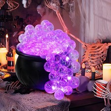 .Bubbling Cauldron With Violet Light Black Witches Bubbling Cauldron For Storing