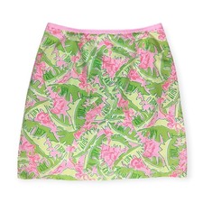 VINTAGE LILLY PULITZER MUSICAL MONKEY GUITAR PRINT SKIRT SIZE 8 MOD WHIMSICAL