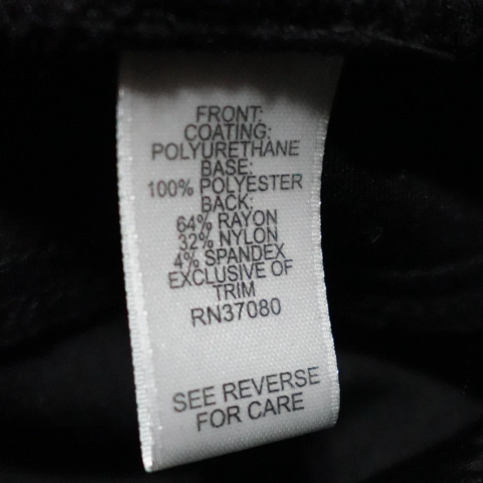 Cato Faux Leather Pants Women's Large Black Cropped Straight Flat Front - Imagem 4 de 4