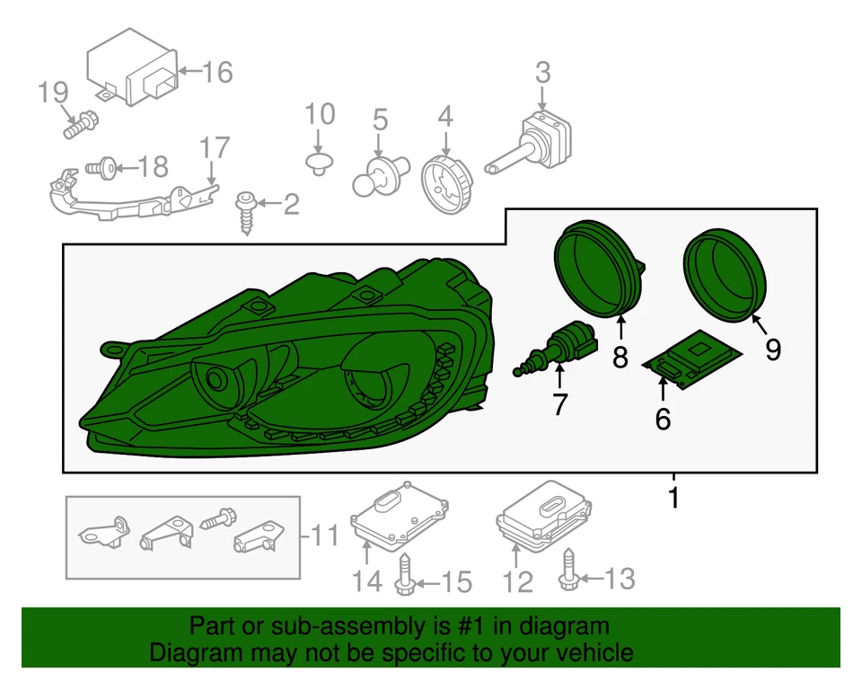 Conjunto de faros originales Volkswagen 5K0-941-754-C Foto 2 de 2