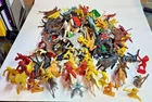 Vintage 50's MARX plus Plastic Cowboys Indians and Horses Lot of over 100 Pieces