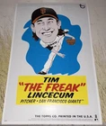 Tim The Freak Lincecum Giants 2014 Topps Cardboard Wall Art Poster 34/99