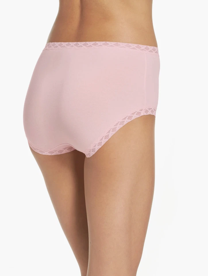 Natori L9704 High Waist Blushing Pink Bliss Cotton Full Brief Panty Size L - Image 3 of 4