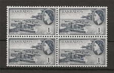 Barbados 1953 Sc# 235 Dover fort Queen Elizabeth Canon block 4 MNH