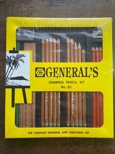 Ancien kit crayon dessin général n° Lot de 20 croquis complets USA en boîte - Photo 1/4