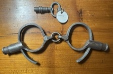 Vintage Handcuffs AUTHENTIC GERMAN STOTZ HANDCUFFS GREAT COND. with REPRO KEY