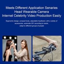 Head Mounted Video Camera 4K 60FPS 42MP 120° Wide Angle EIS 6.0 Anti Shake A BL