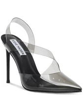 STEVE MADDEN Womens Black Transparent Vienne Toe Stiletto Slip On Slingback 6 M