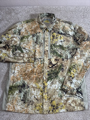 #ad Cabela’s Zonz Camo Button Up Shirt Zip Chest Pockets Men’s XL EUC Vented Nylon $19.99
