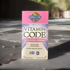 Garden of Life Vitamin Code 50 & Wiser Women 240 Vegetarian Capsules EXP 01/27